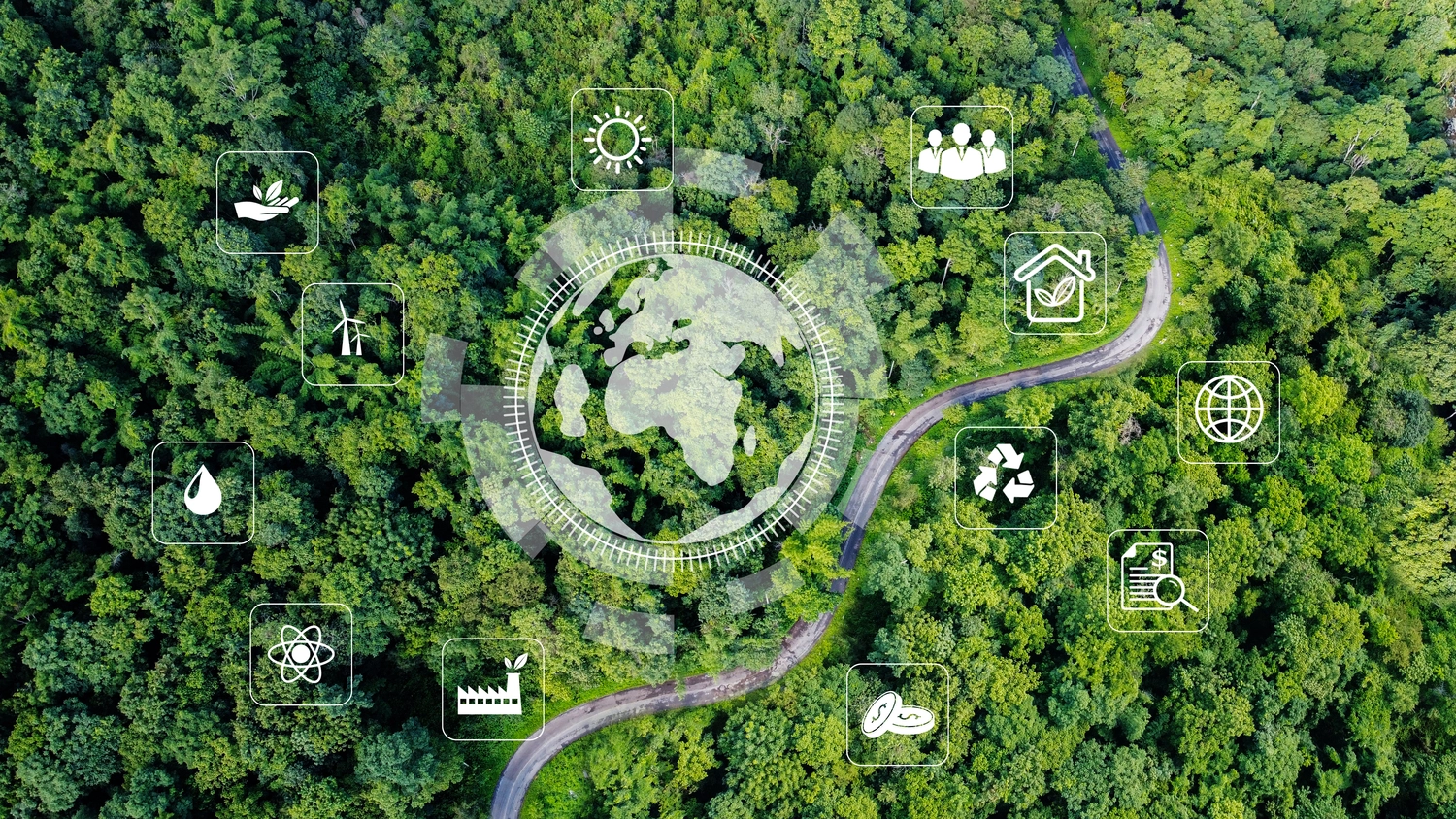 Umwelttechnologiekonzept. Nachhaltige ESG-Modernisierungsentwicklung durch den Einsatz von Technologien aus erneuerbaren Ressourcen