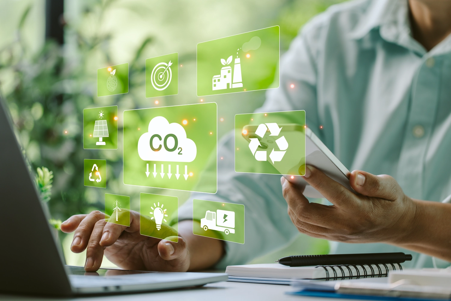 Elektro-Service Unterholzer - Smart Home Automatisierung - Finanzmanager implementierte digitale Technologie zur Überwachung der CO2-Emissionen